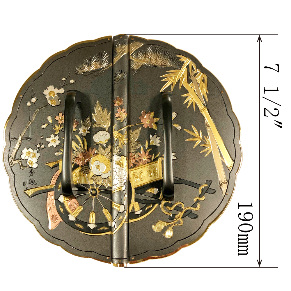 Flower Wheel Decorative Plate with Grip Handles