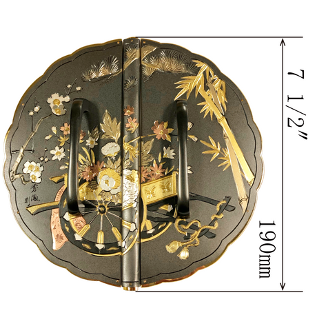 Flower Wheel Decorative Plate with Grip Handles
