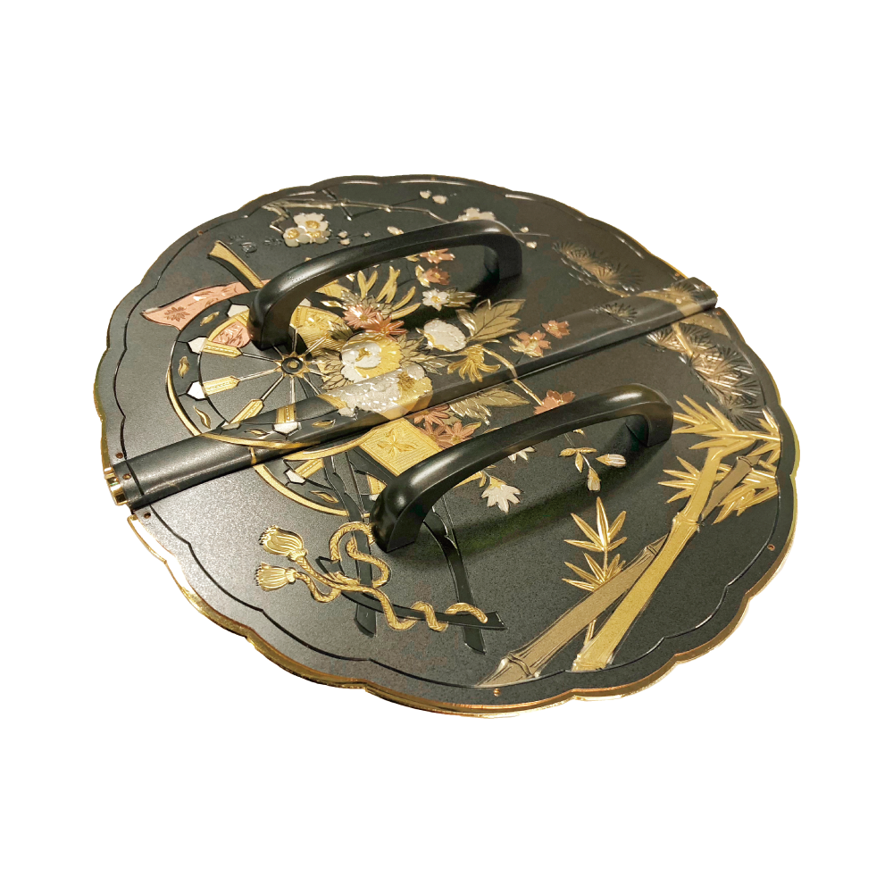 Flower Wheel Decorative Plate with Grip Handles
