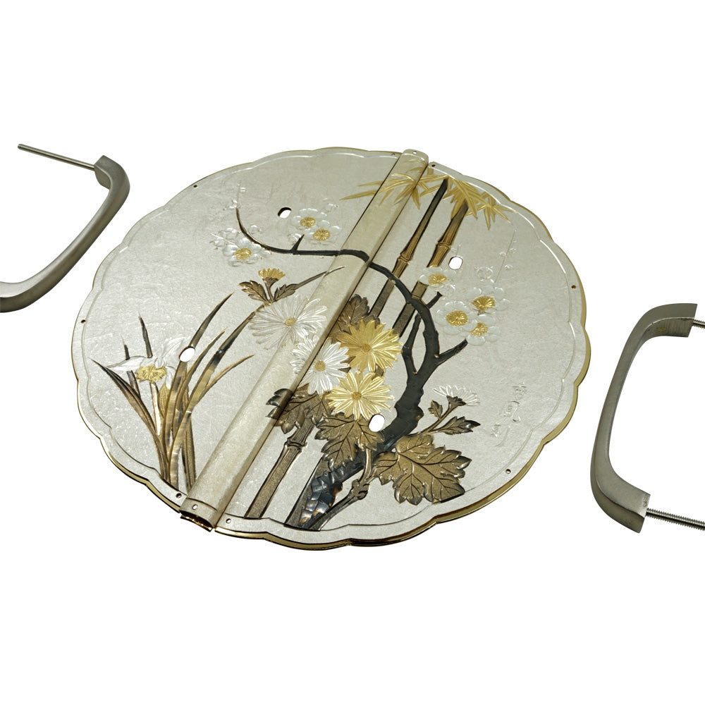 Washi Shikunshi Decorative Plate with Grip Handles | Height 7 1/2" ( 190mm )
