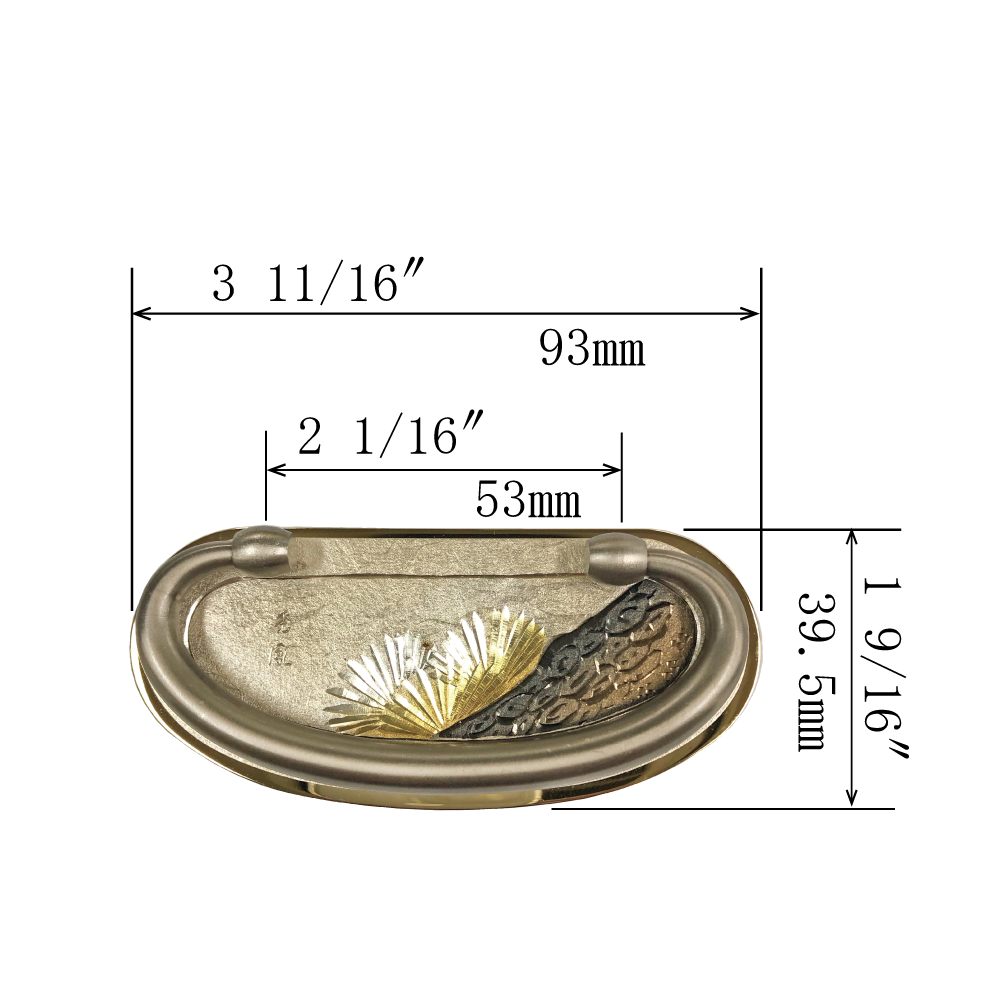 Japanese Pine Basic Handle  |  Center to Center   2   1/16”  ( 53mm )