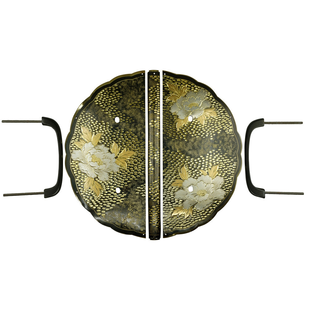 Hammered Peony Decorative Plate with Grip Handles | Height 7 1/2" ( 190mm )