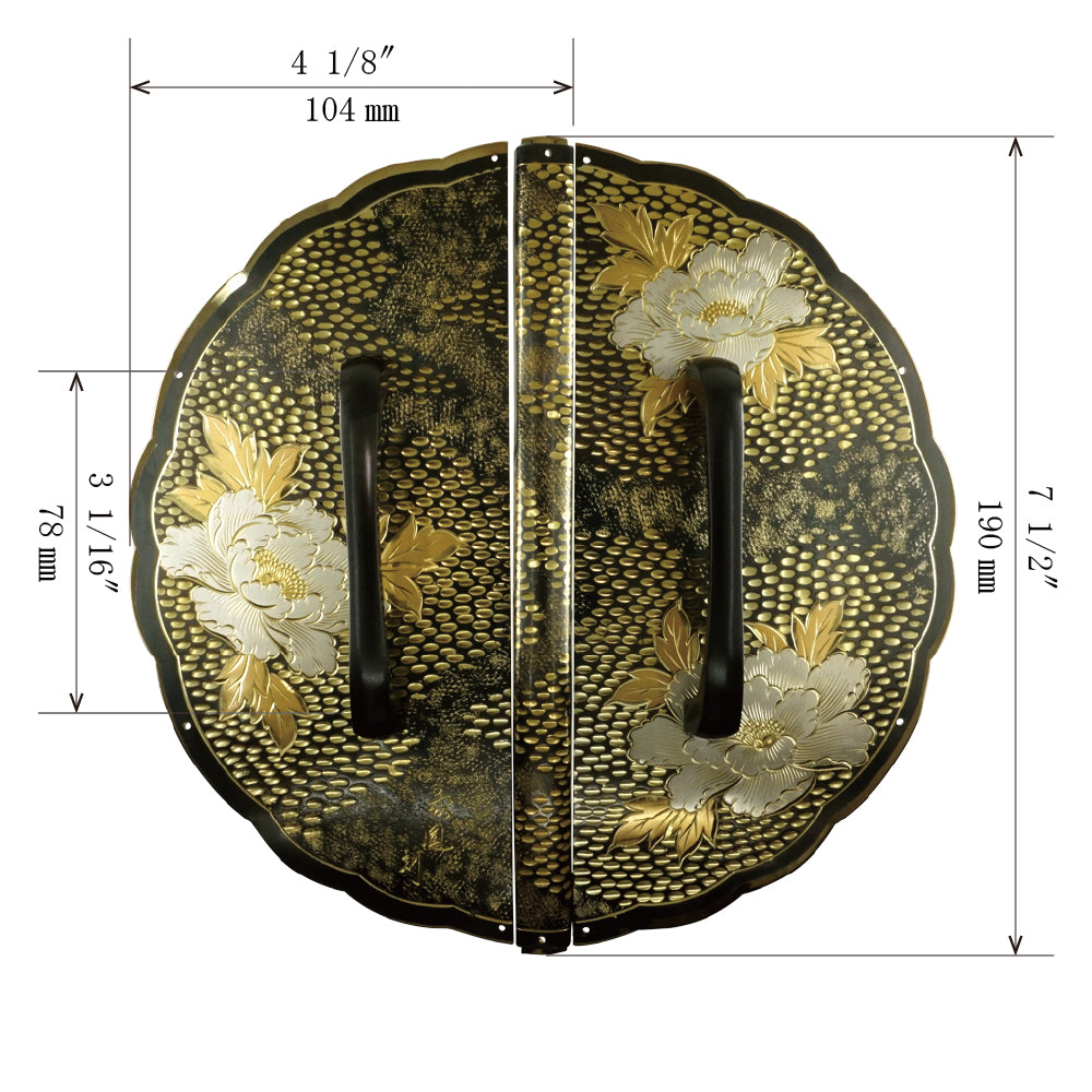 Hammered Peony Decorative Plate with Grip Handles | Height 7 1/2" ( 190mm )