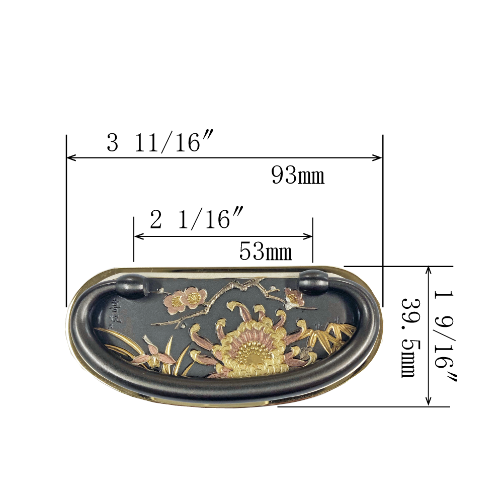 Shikunshi Chrysanthemum Basic Handle  |  Center to Center   2   1/16”  ( 53mm )