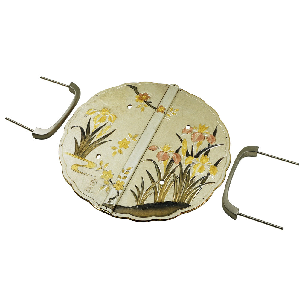 Washi Iris Decorative Plate with Grip Handles | Height 7 1/2" ( 190mm )