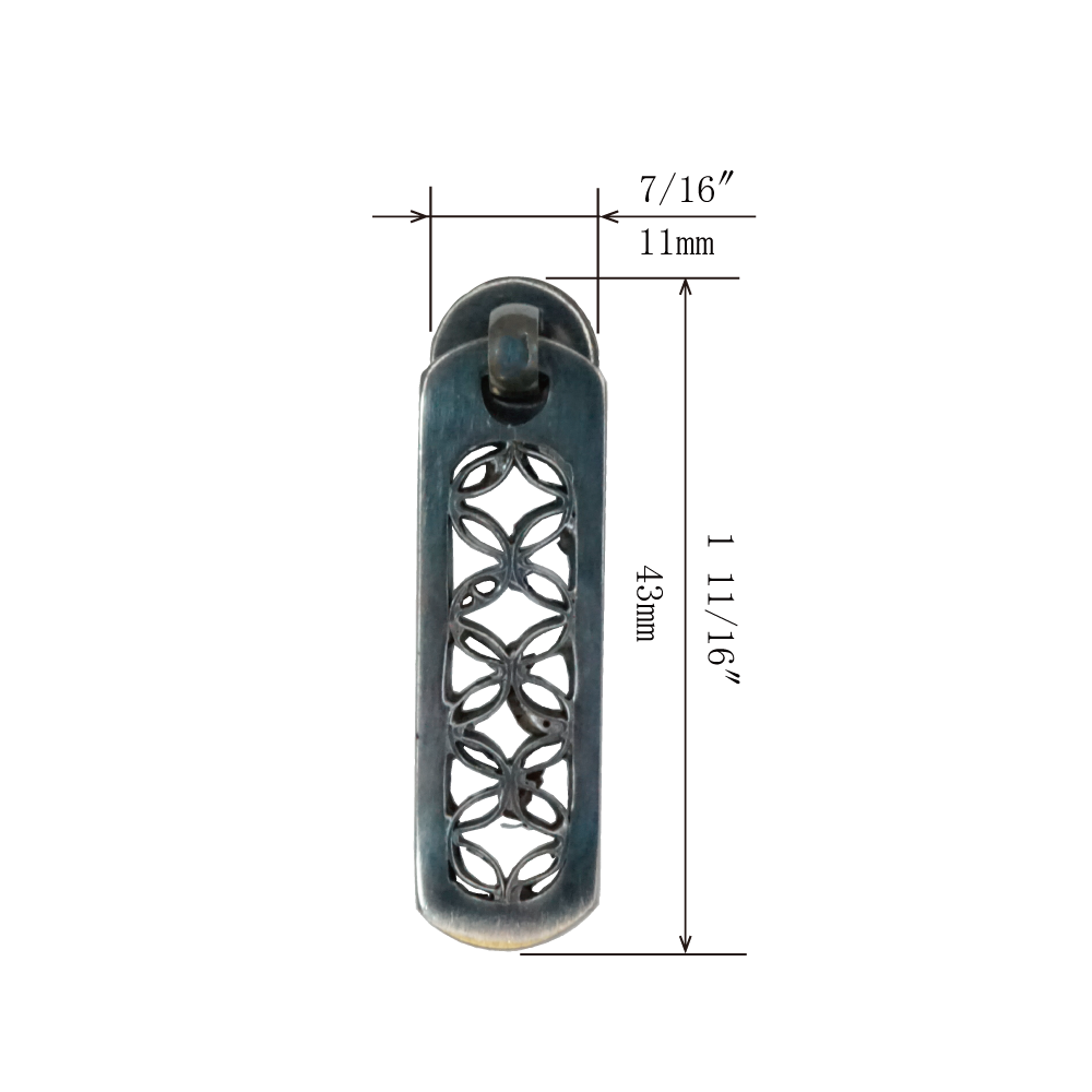 Laced Flower Drop Pull   |  Height  1 11/16" ( 43mm ) - 2 1/4" ( 58mm )