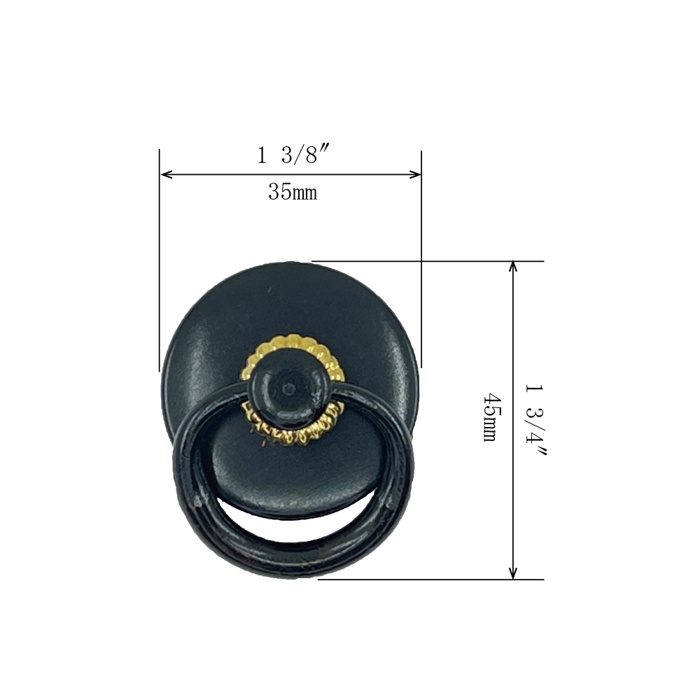 Lacquered with Gold Trim Ring Pull  l  Ring Diameter 1 3/8" (35mm)