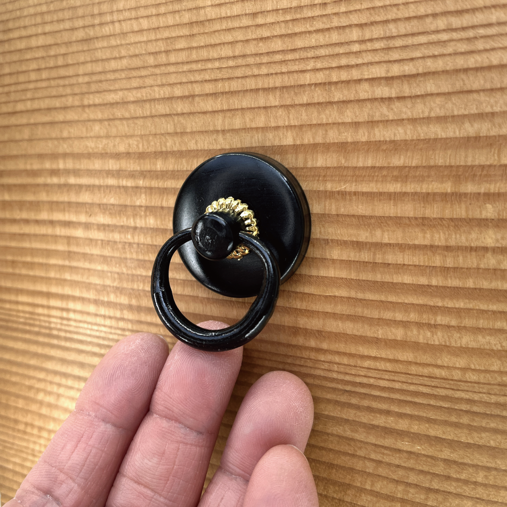 Lacquered with Gold Trim Ring Pull  l  Ring Diameter 1 3/8" (35mm)