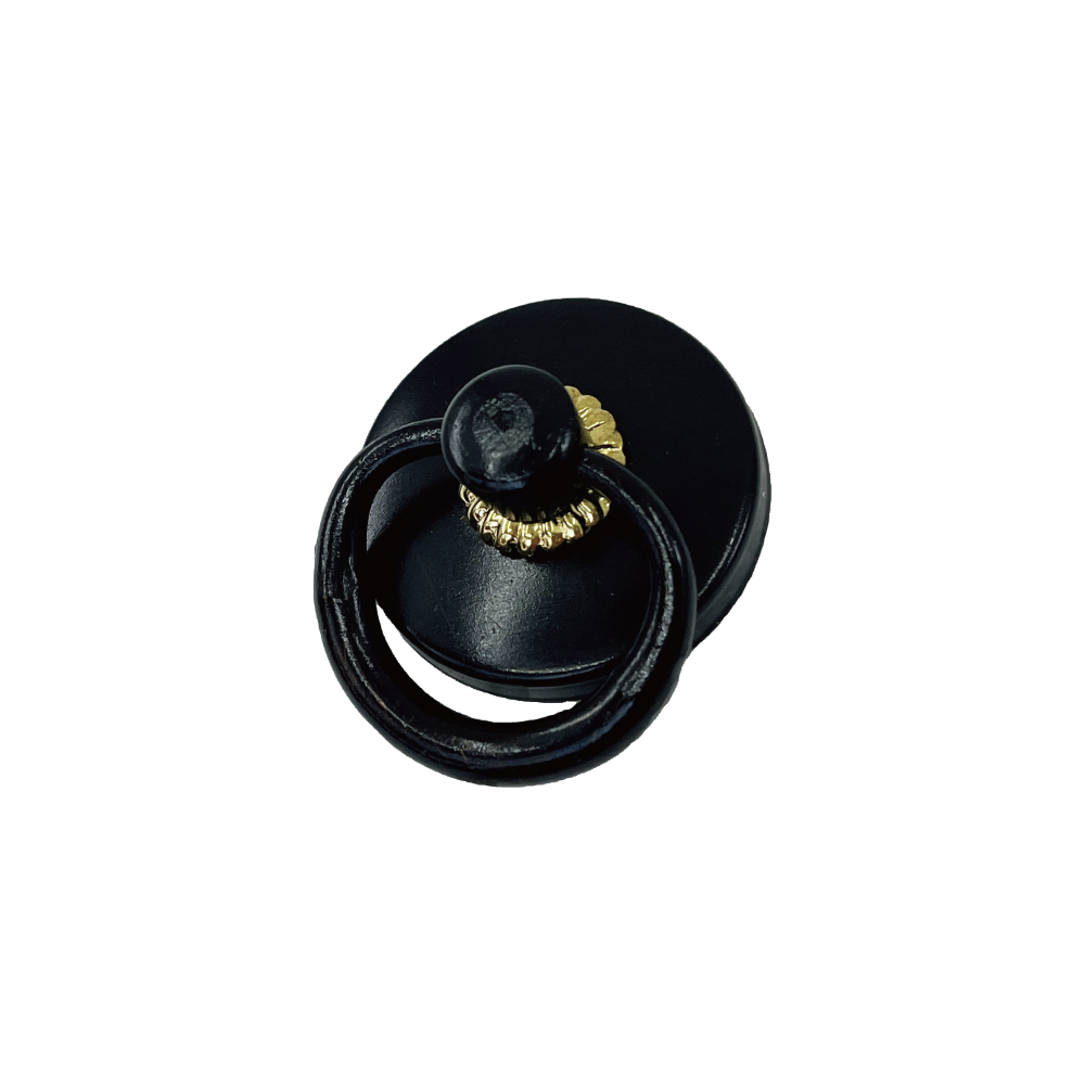 Lacquered with Gold Trim Ring Pull  l  Ring Diameter 1 3/8" (35mm)