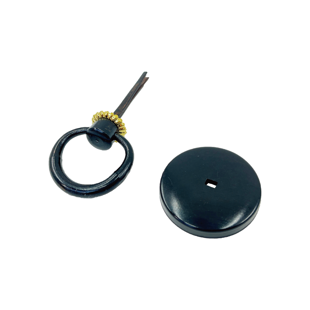 Lacquered with Gold Trim Ring Pull  l  Ring Diameter 1 3/8" (35mm)