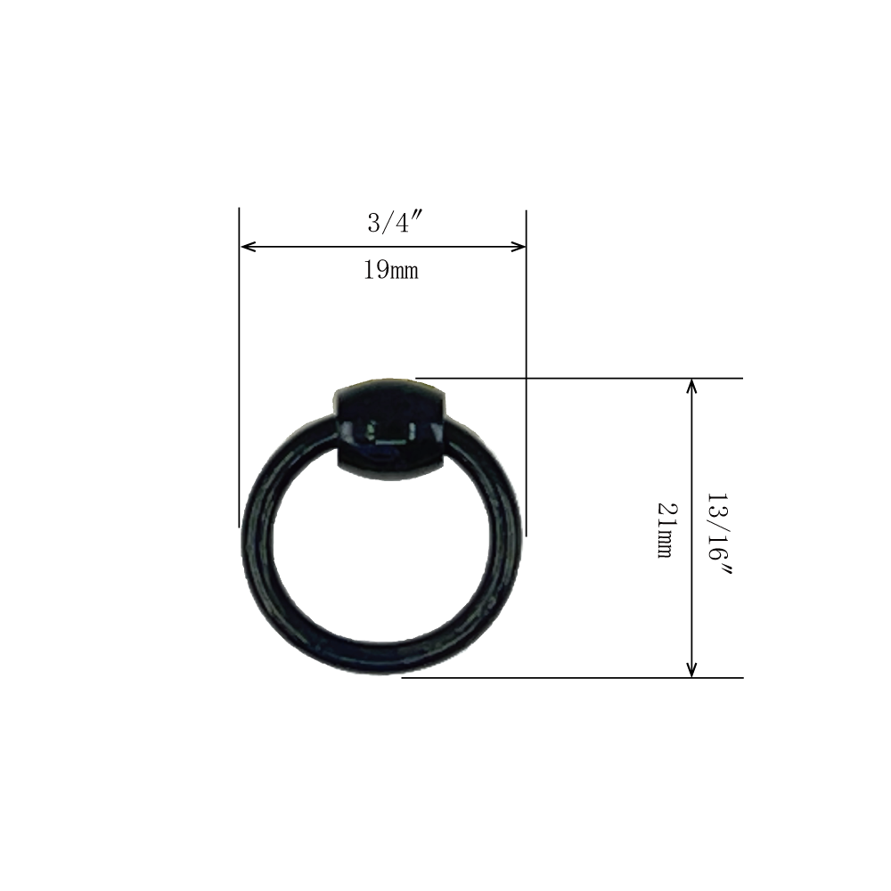 Black Taiko Ring Pull l Ring Diameter 3/4" (19mm)