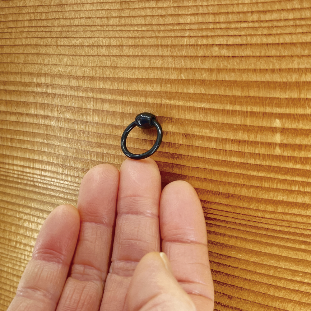 Black Taiko Ring Pull l Ring Diameter 3/4" (19mm)