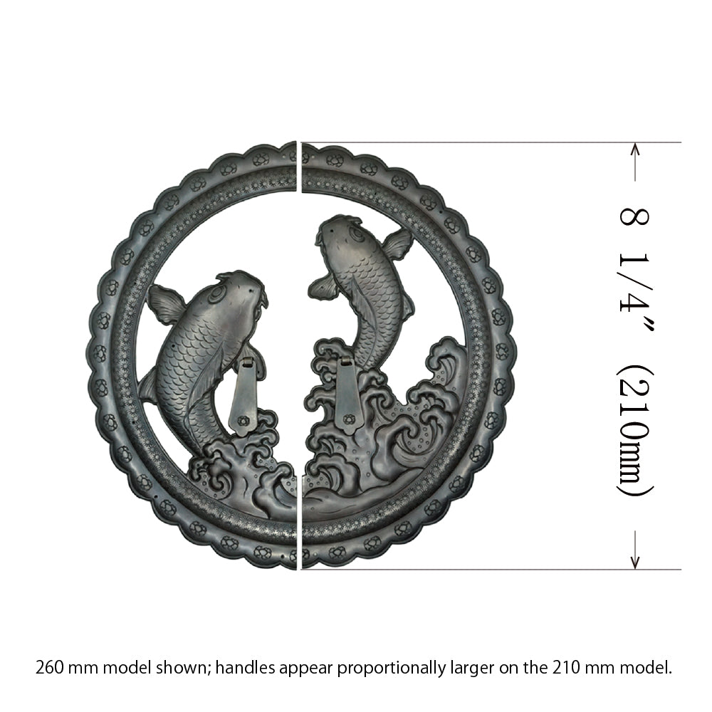 Handcrafted Koi Decorative Plate with Drop Pulls | Diameter 8 1/4" (210mm) or 10 1/4" (260mm)