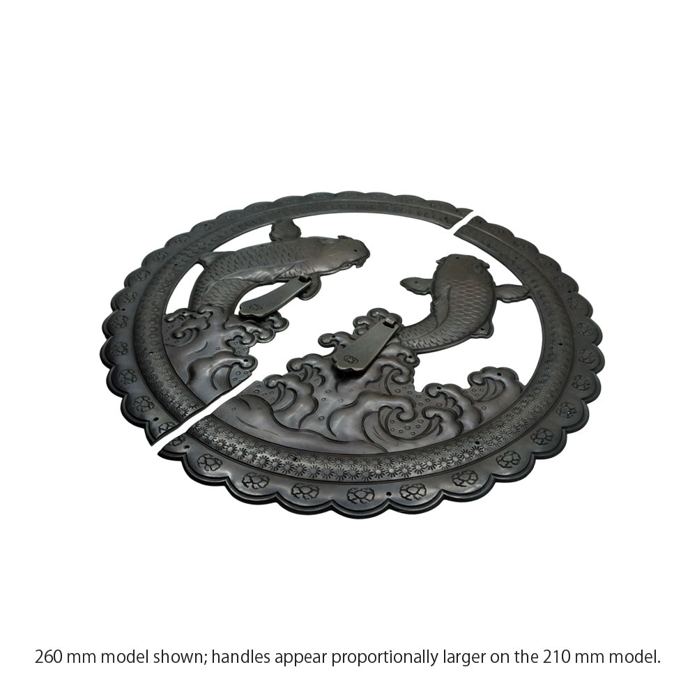 Handcrafted Koi Decorative Plate with Drop Pulls | Diameter 8 1/4" (210mm) or 10 1/4" (260mm)