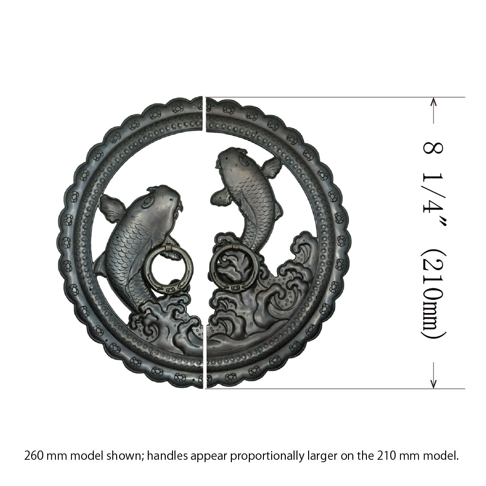 Handcrafted Koi Decorative Plate with Ring Pulls | Diameter 8 1/4" (210mm) or 10 1/4" (260mm)