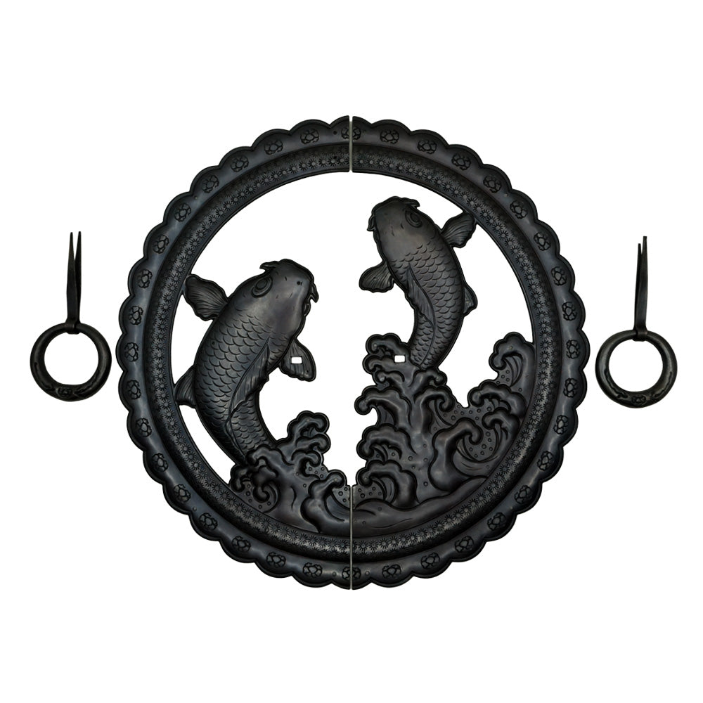 Handcrafted Koi Decorative Plate with Ring Pulls | Diameter 8 1/4" (210mm) or 10 1/4" (260mm)