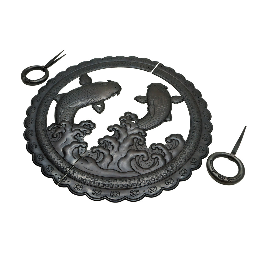 Handcrafted Koi Decorative Plate with Ring Pulls | Diameter 8 1/4" (210mm) or 10 1/4" (260mm)