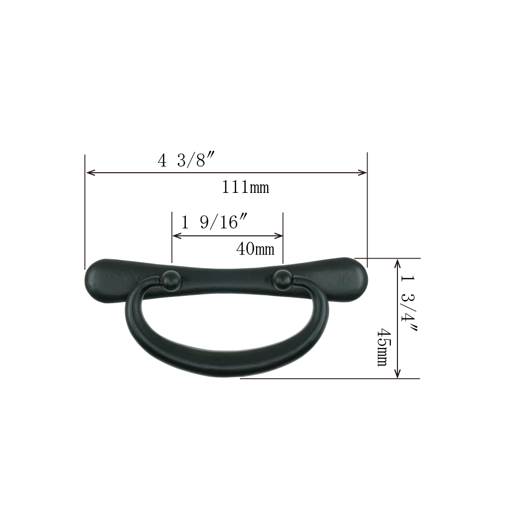 Momoyama Basic Handle  |  Center to Center   1  9/16”  ( 40mm ) -  2 1/16"  ( 53mm )