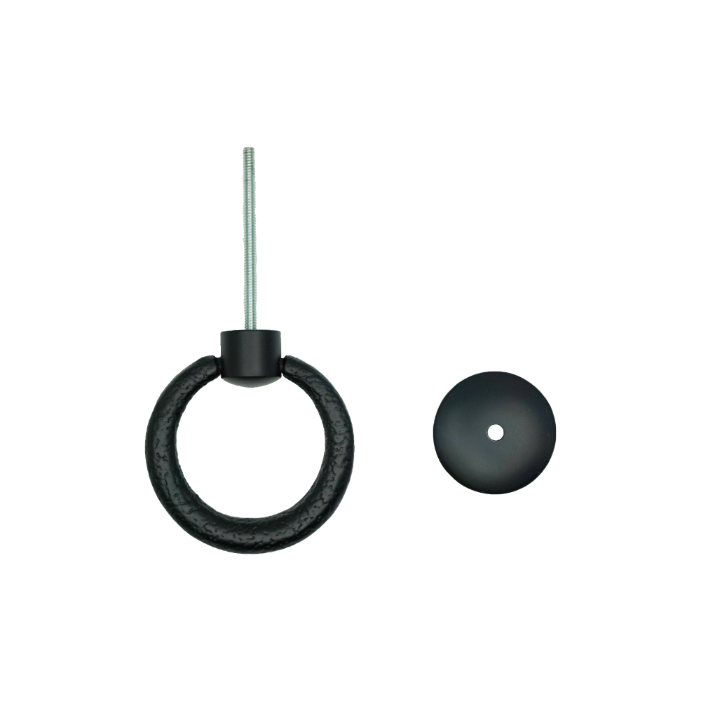 Textured Ring Pull with Backplate  |  Ring Diameter  1  5/16" ( 34mm )-  1 3/4" ( 45mm )
