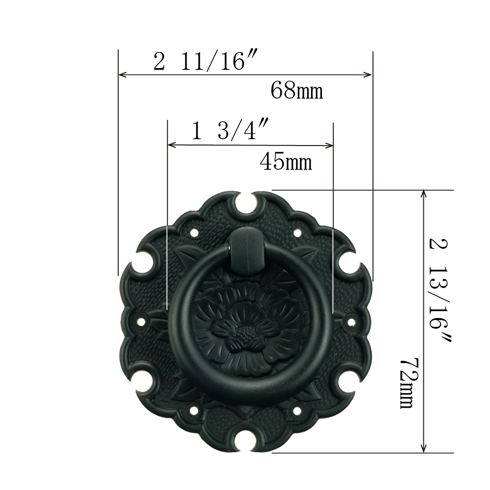Peony in Flame Ring Pull   |  Ring Diameter  1  3/4" ( 45mm )