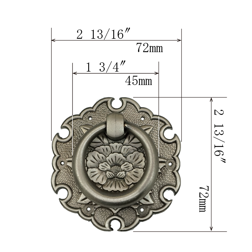 Peony in Flame Ring Pull   |  Ring Diameter  1  3/4" ( 45mm )