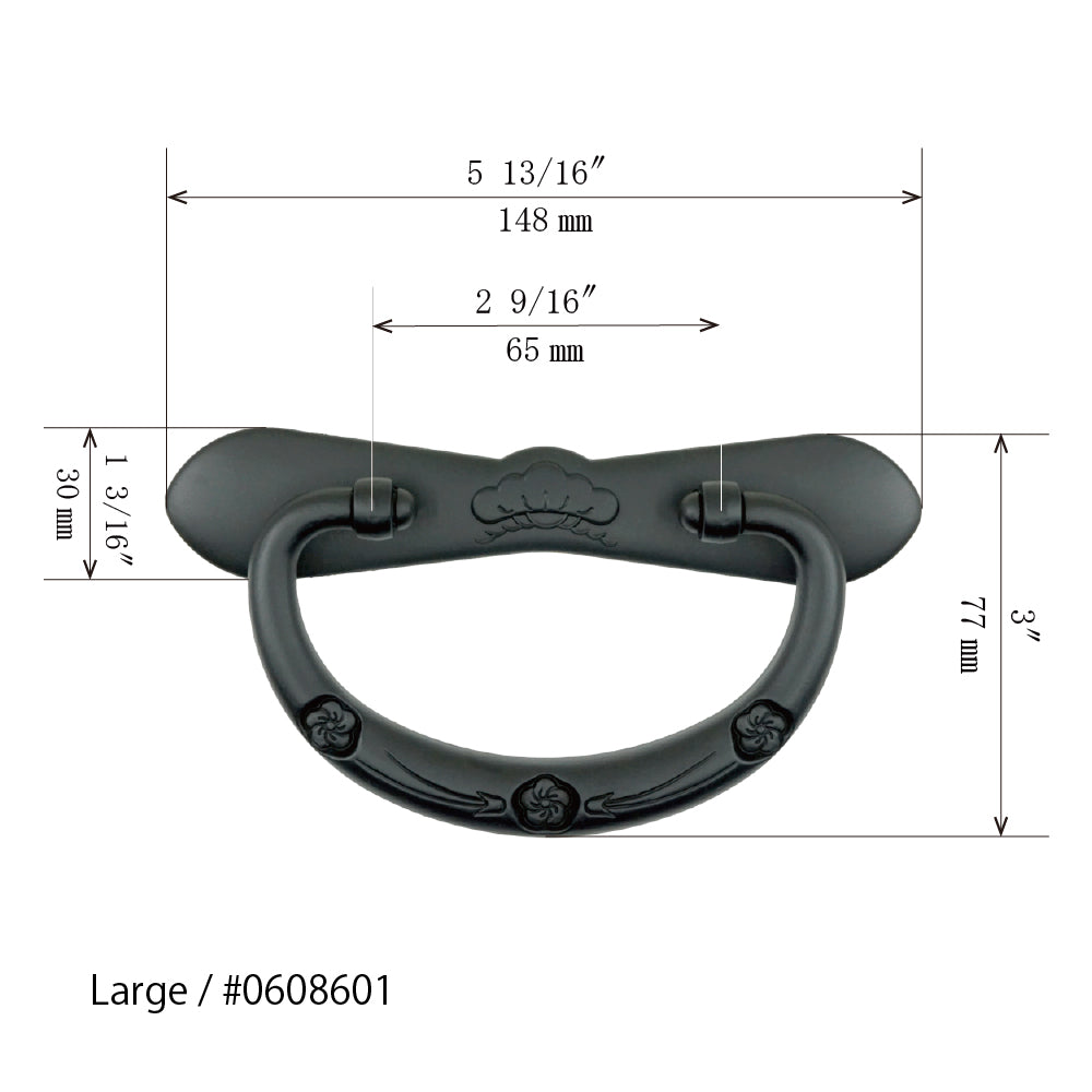 Pine & Plum Nagaza Basic Handle (Plum Blossom Motif) | Center to Center 1 3/4" ( 45mm ) - 2 9/16” ( 65mm )