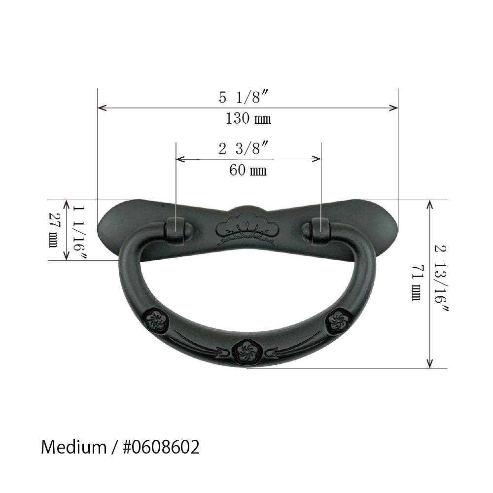 Pine & Plum Nagaza Basic Handle (Plum Blossom Motif) | Center to Center 1 3/4" ( 45mm ) - 2 9/16” ( 65mm )