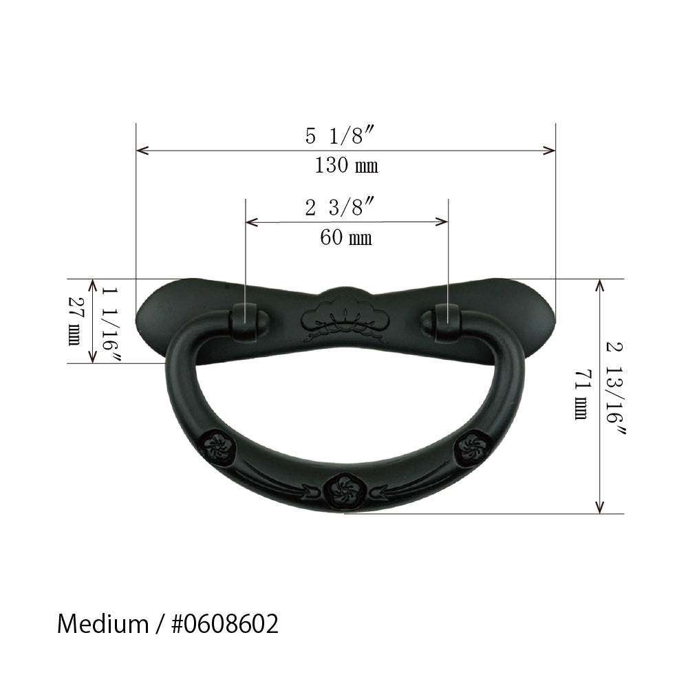 Pine & Plum Nagaza Basic Handle (Plum Blossom Motif) | Center to Center 1 3/4" ( 45mm ) - 2 9/16” ( 65mm )