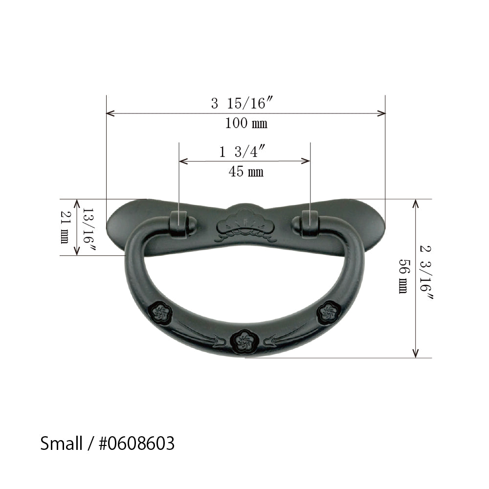 Pine & Plum Nagaza Basic Handle (Plum Blossom Motif) | Center to Center 1 3/4" ( 45mm ) - 2 9/16” ( 65mm )