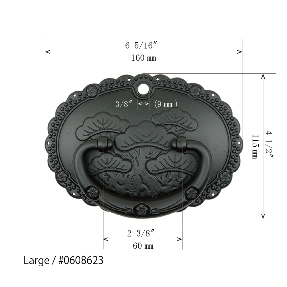 Pine & Plum Ornamental Key Plate with Handle | Length 3 9/16" ( 90mm ) - 6 5/16" ( 160mm )