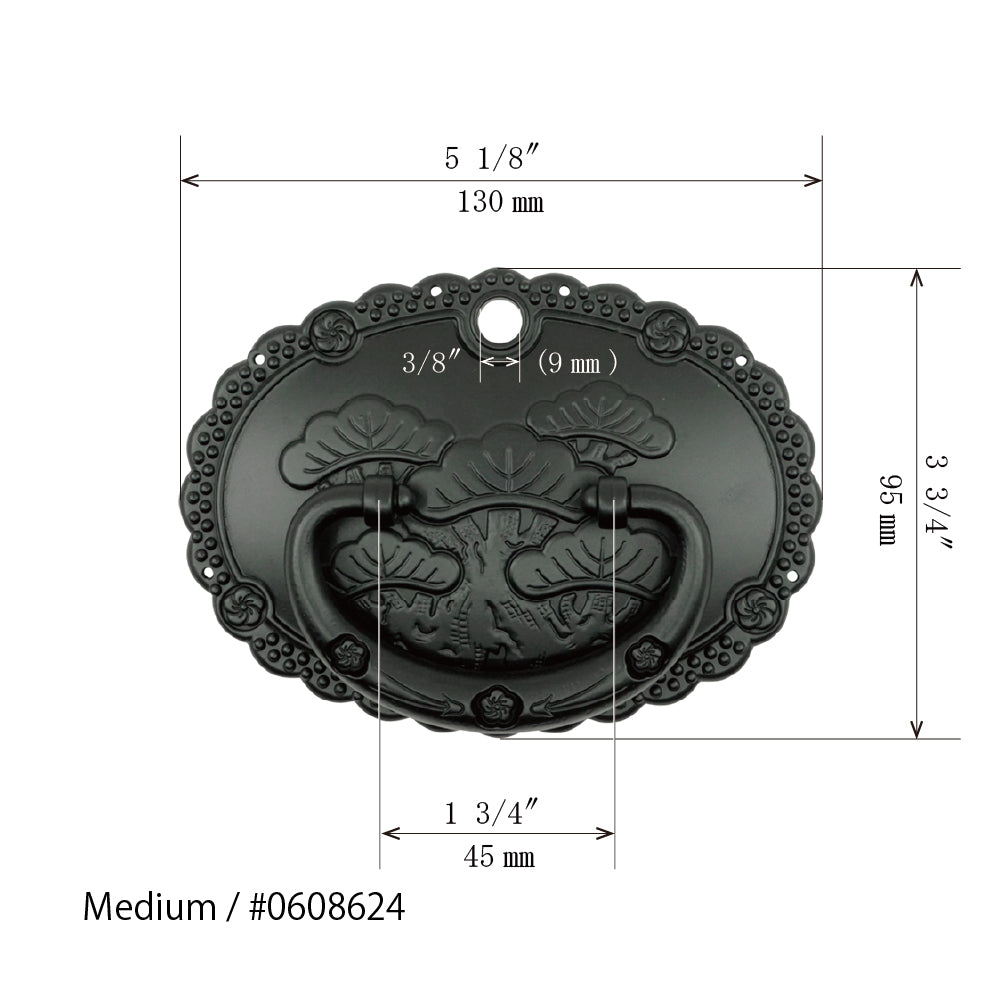 Pine & Plum Ornamental Key Plate with Handle | Length 3 9/16" ( 90mm ) - 6 5/16" ( 160mm )