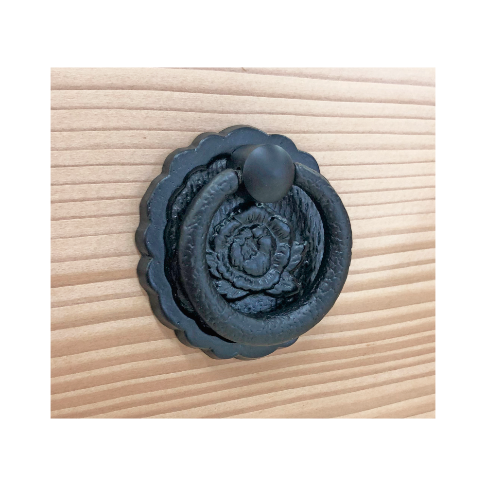 Peony and Textured Handle 　  《　Ring Diameter  1  3/4" ( 45mm )　》