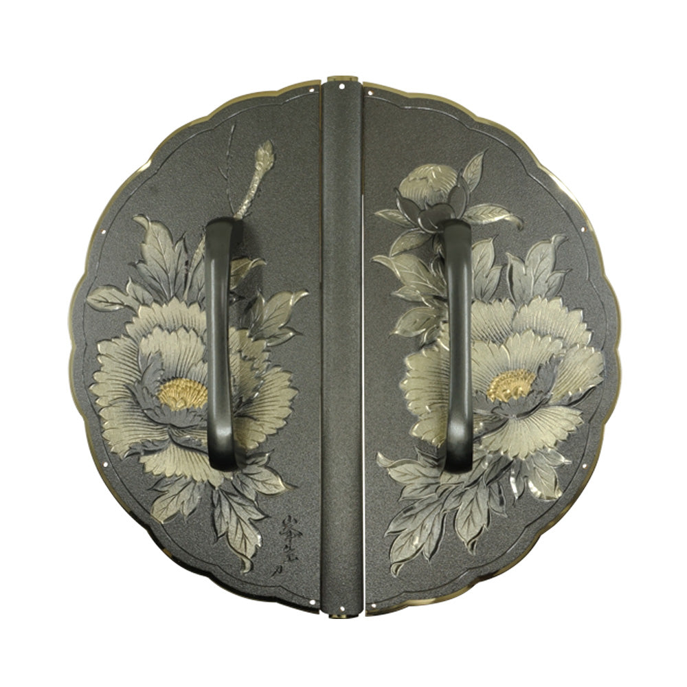 Sagami Peony Decorative Plate with Grip Handles | Height 7 1/2" ( 190mm )