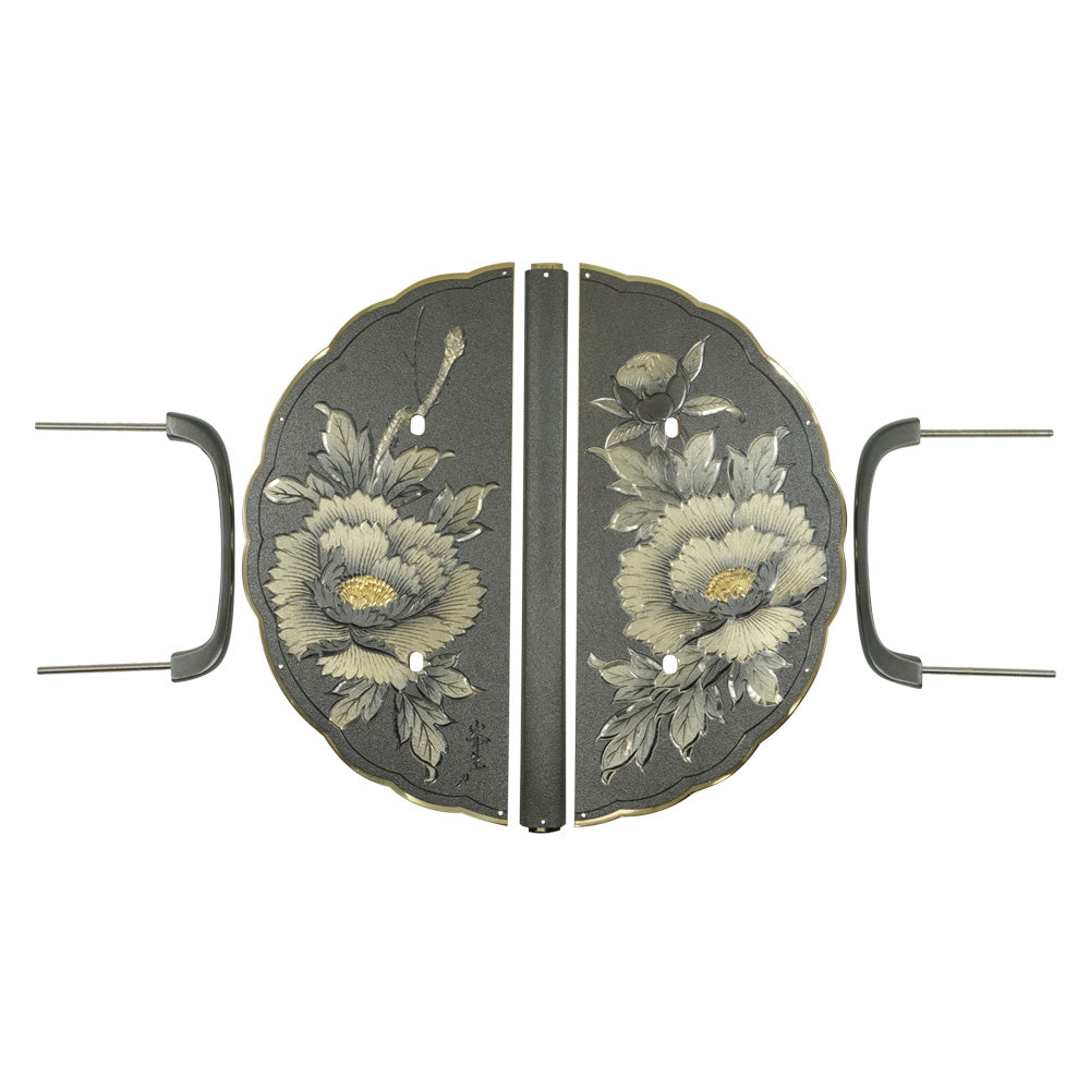 Sagami Peony Decorative Plate with Grip Handles | Height 7 1/2" ( 190mm )