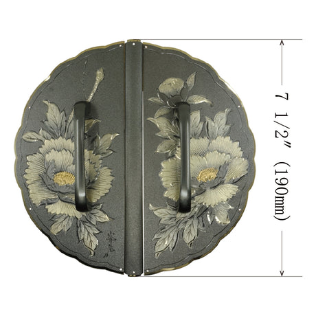Sagami Peony Decorative Plate with Grip Handles | Height 7 1/2" ( 190mm )