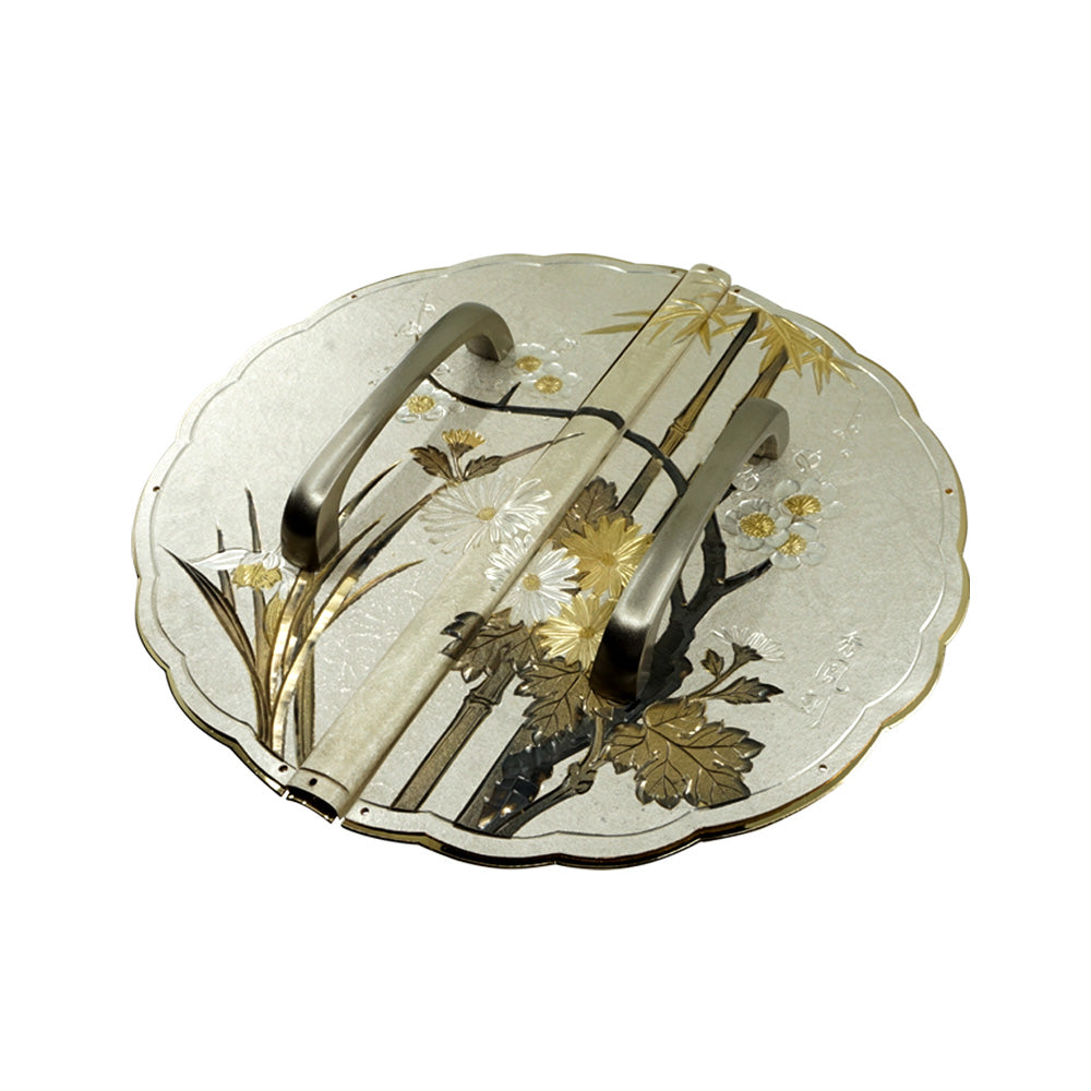 Washi Shikunshi Decorative Plate with Grip Handles | Height 7 1/2" ( 190mm )