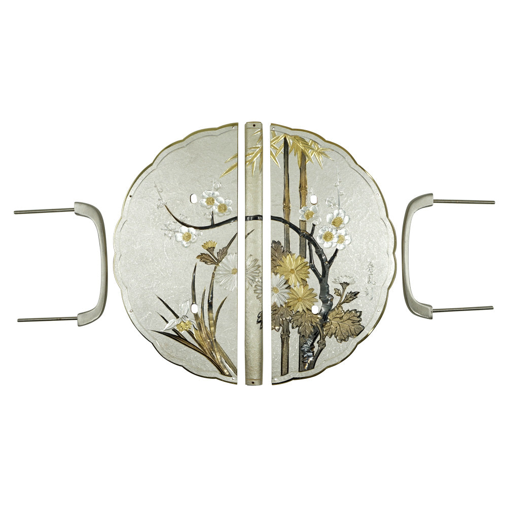 Washi Shikunshi Decorative Plate with Grip Handles | Height 7 1/2" ( 190mm )