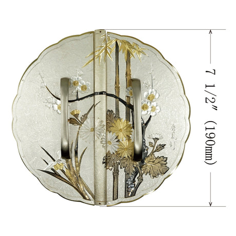 Washi Shikunshi Decorative Plate with Grip Handles | Height 7 1/2" ( 190mm )