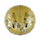 Washi Chrysanthemum and Peony Decorative Plate with Grip Handles | Height 7 1/2" ( 190mm )