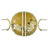 Washi Chrysanthemum and Peony Decorative Plate with Grip Handles | Height 7 1/2" ( 190mm )