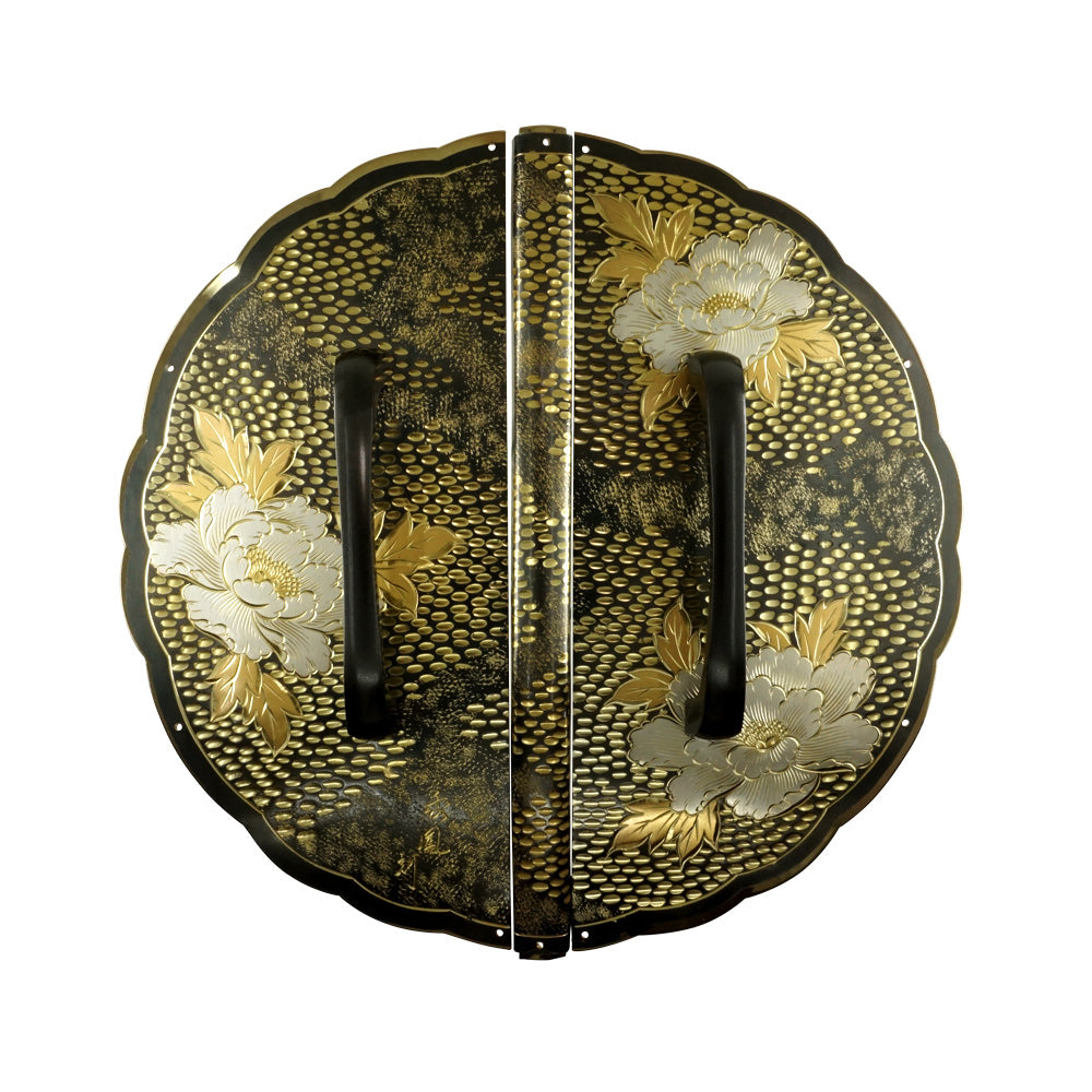 Hammered Peony Decorative Plate with Grip Handles | Height 7 1/2" ( 190mm )