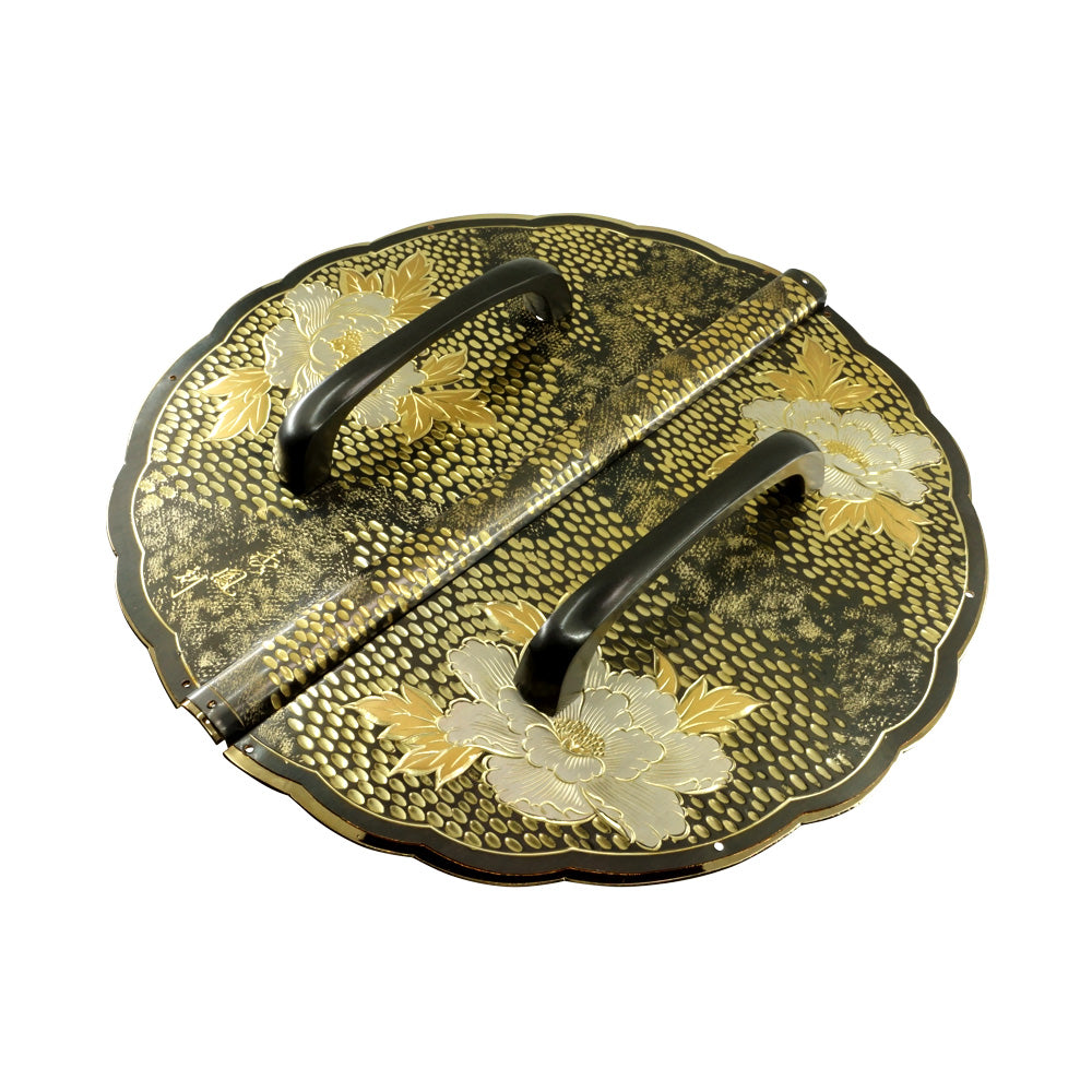 Hammered Peony Decorative Plate with Grip Handles | Height 7 1/2" ( 190mm )