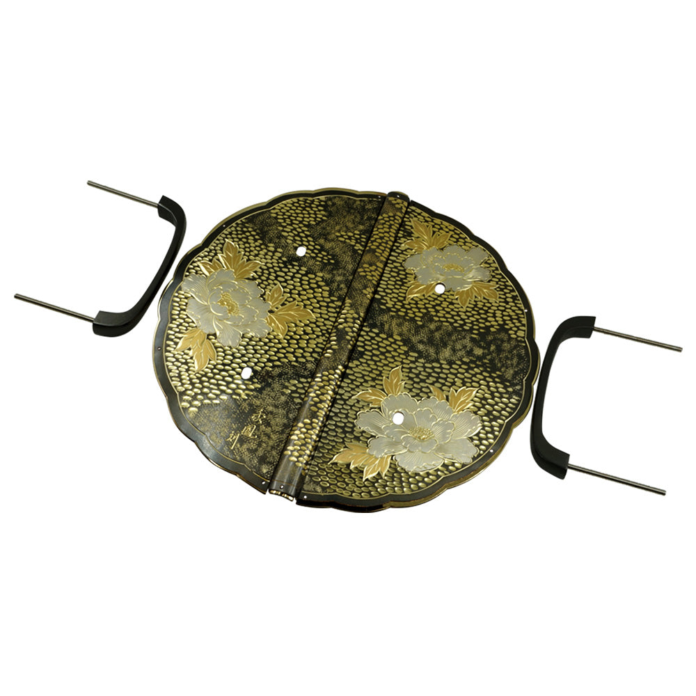 Hammered Peony Decorative Plate with Grip Handles | Height 7 1/2" ( 190mm )