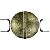 Hammered Peony Decorative Plate with Grip Handles | Height 7 1/2" ( 190mm )