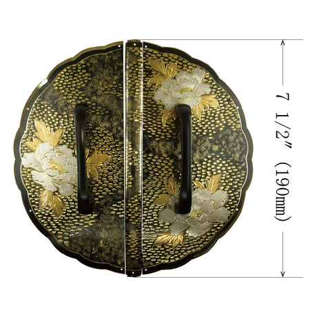 Hammered Peony Decorative Plate with Grip Handles | Height 7 1/2" ( 190mm )