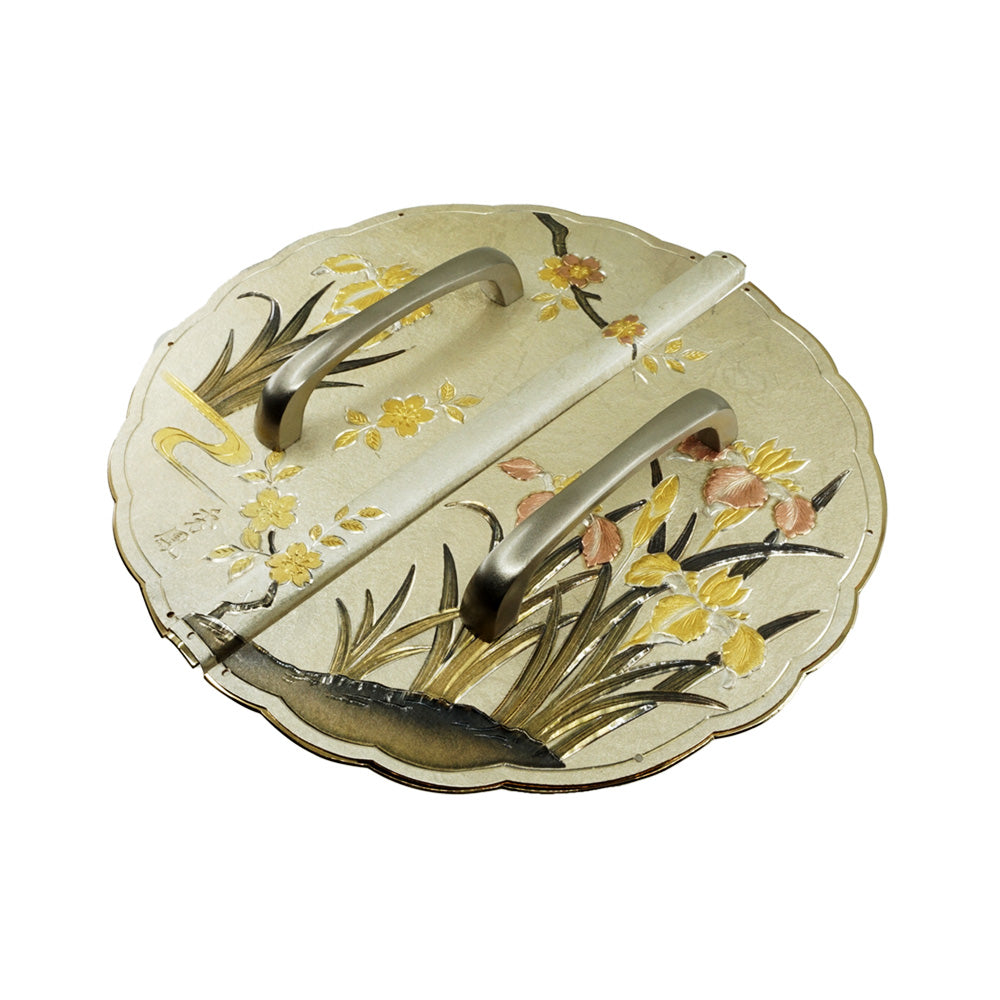 Washi Iris Decorative Plate with Grip Handles | Height 7 1/2" ( 190mm )