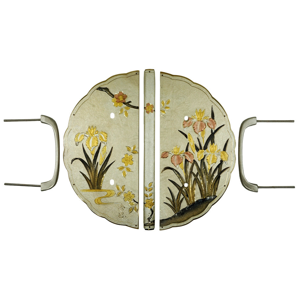 Washi Iris Decorative Plate with Grip Handles | Height 7 1/2" ( 190mm )