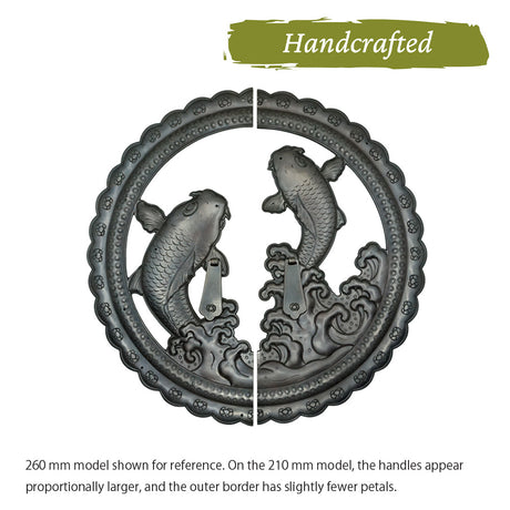 Handcrafted Koi Decorative Plate with Drop Pulls | Diameter 8 1/4" (210mm) or 10 1/4" (260mm)