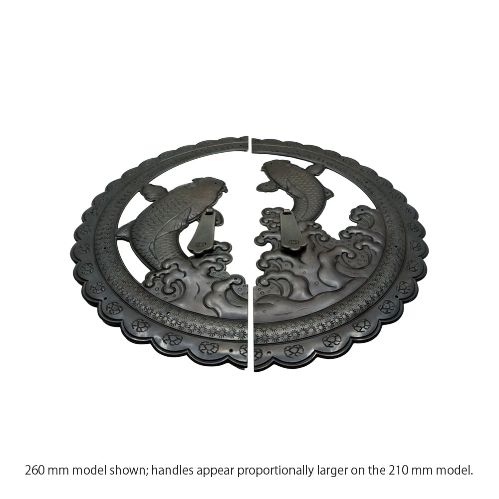 Handcrafted Koi Decorative Plate with Drop Pulls | Diameter 8 1/4" (210mm) or 10 1/4" (260mm)