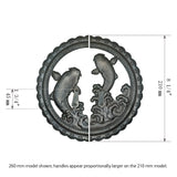 Handcrafted Koi Decorative Plate with Drop Pulls | Diameter 8 1/4" (210mm) or 10 1/4" (260mm)